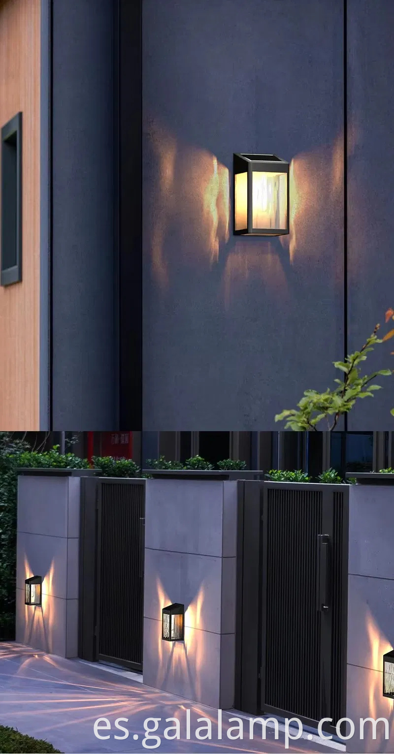 Lámpara de pared exterior sensible a la luz sin perforación